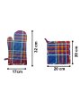 Solid Checks Cotton Oven Mitten & Pot Holders Set on Sale