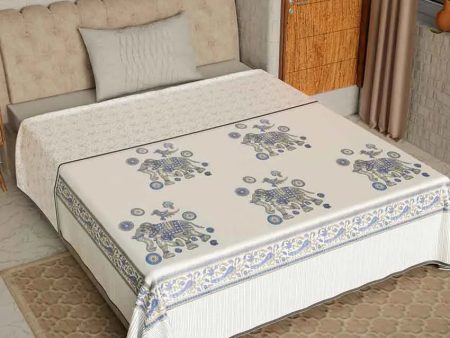 Elephant Block Printed Cotton Dohar | Single Bed | 90 X 60 inches For Cheap