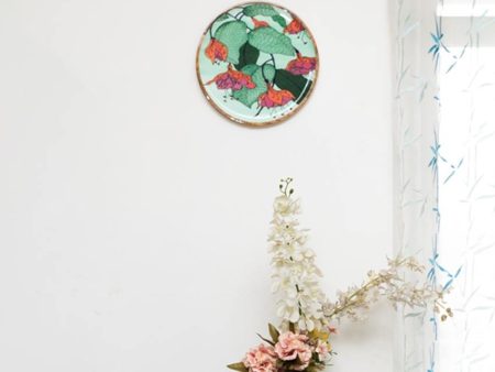 Blooming Green Wooden Wall Plate Fashion