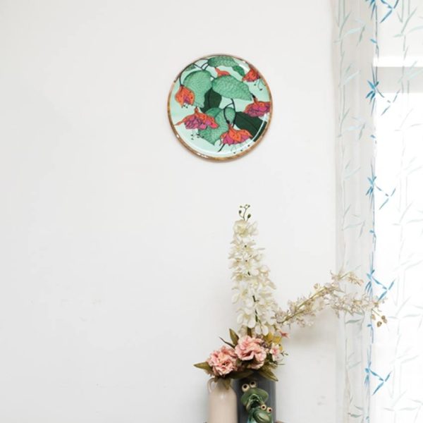 Blooming Green Wooden Wall Plate Fashion