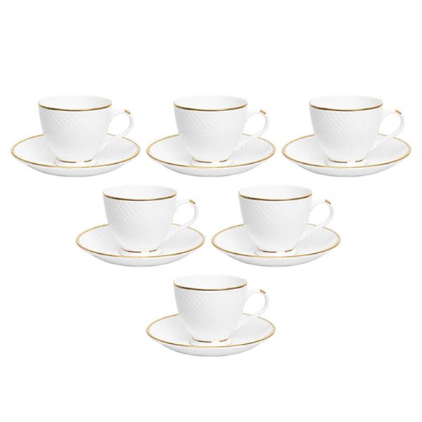 Indian White Tea Cups & Saucers Set Online now