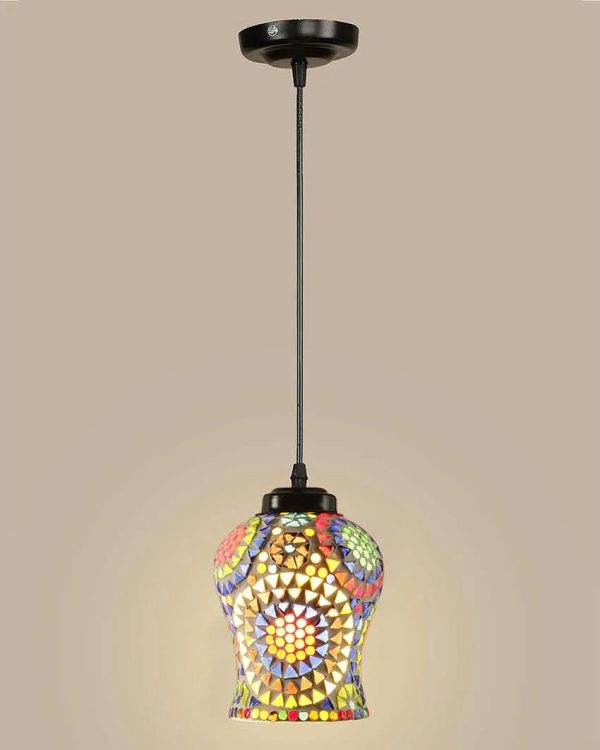 Artisan Style Mosaic Glass Hanging Lamp | 4.5 X 20 inches on Sale