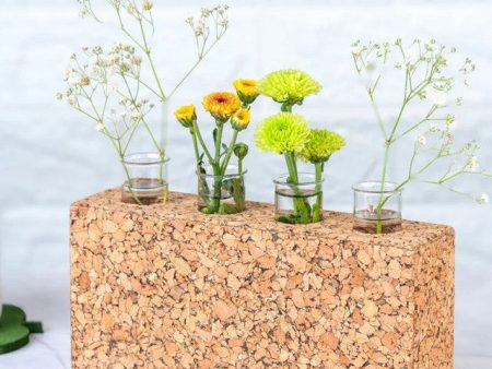 Blooming Brick Cork Test Tube Vase Planter | Plant Not Included | 8 x 2 x 4 inches Sale