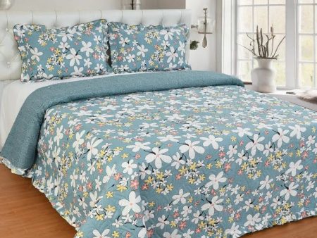 Beautiful Flower Bunch Glace Cotton Bedcovers | Queen Size | 90 X 100 inches Supply