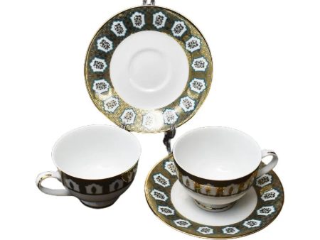 Chinar Porcelain Tea Cup & Saucer | Set of 12 For Sale