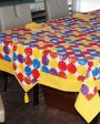 Colorful Balls Art Printed Cotton Dinning Table Cloth Set | Set of 1 Table Cover, 1 Table Runner, 4 Napkins Supply