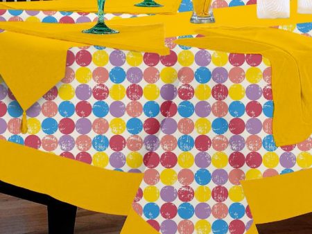 Colorful Titac Printed 8 Seater Cotton Table Cover Linen Set | Set of 1 Table Cover, 1 Table Runner, 8 Napkins Hot on Sale