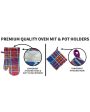 Solid Checks Cotton Oven Mitten & Pot Holders Set on Sale