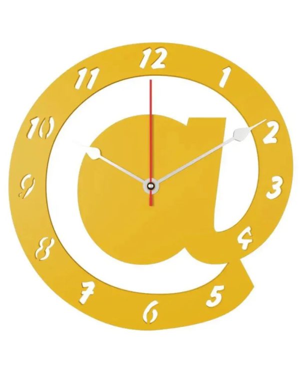 Arroba Logo Featuring Design Wooden Wall Clock Supply