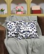 Blue Grey On White Cotton Cushion Covers | 16 x 16 inches Online Sale