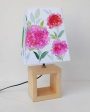 Empire Hydrangea Floral Lamp Shaded Cotton Table Lamp For Sale