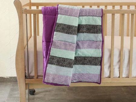 The Cute Stripes Multicolor Cotton Quilt | 49 X 36 inches Supply