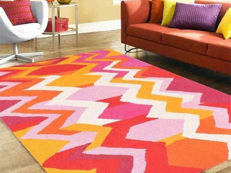 Azalea Multicolor Cotton Printed Carpet | 67 x 47 inches on Sale