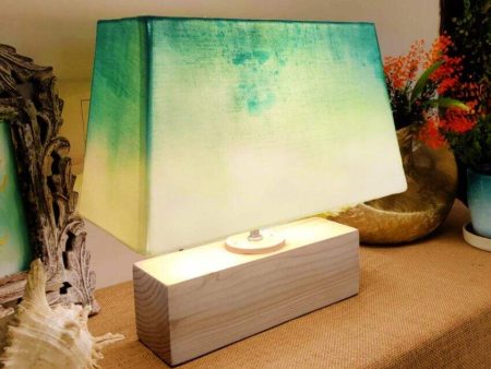 Illuminated Rectangle Shaped Ombre Shaded Cotton Table Lamp For Cheap