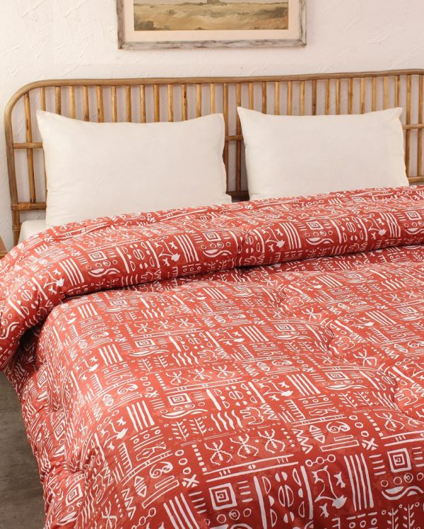 Rust Gamathi Cotton Comforter | Single Size | 60 x 90 inches Cheap