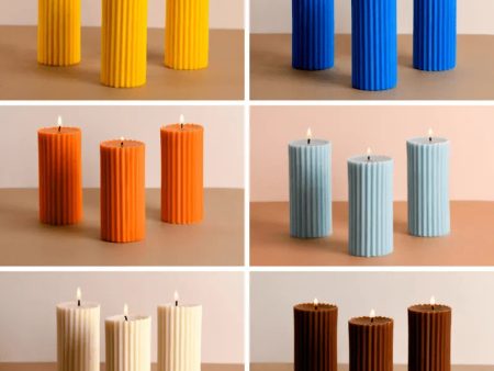 Scented Tall Pillar Candles | Multiple Fragrances | Set of 3 | 5 x 13 cm   2 x 5.1 inches Online