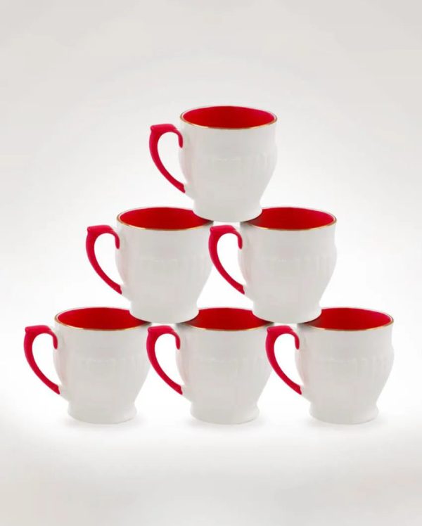 Gold Line Bone China Coffee Pankhi Tea Cups | 175 ml | Set of 6 For Discount