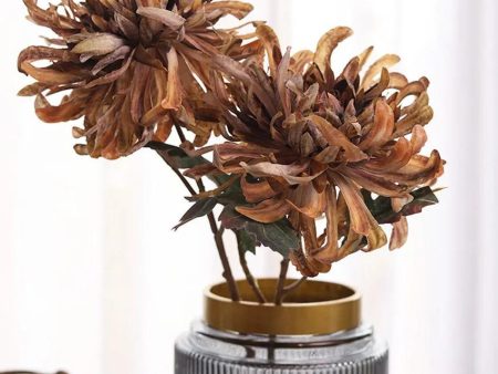 Autumn Chrysanthemum Artificial Flower | Set Of 2 | 1.6 feet| Vase Not Included For Sale