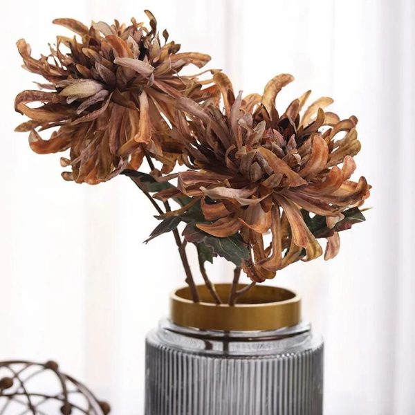 Autumn Chrysanthemum Artificial Flower | Set Of 2 | 1.6 feet| Vase Not Included For Sale