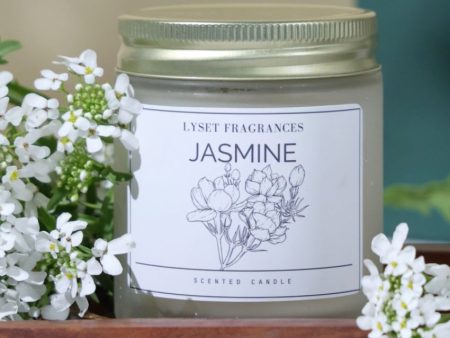 Jasmine Glass Jar Scented Candle | 8.89 x 7.62 cm   3.5 x 3 inches Fashion