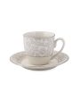 Elegant Winter Garden Porcelain Cups & Saucers | Set of 12 Fashion