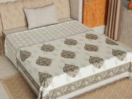 Floral Pot Block Printed Cotton Dohar | Single Bed | 90 X 60 inches Online