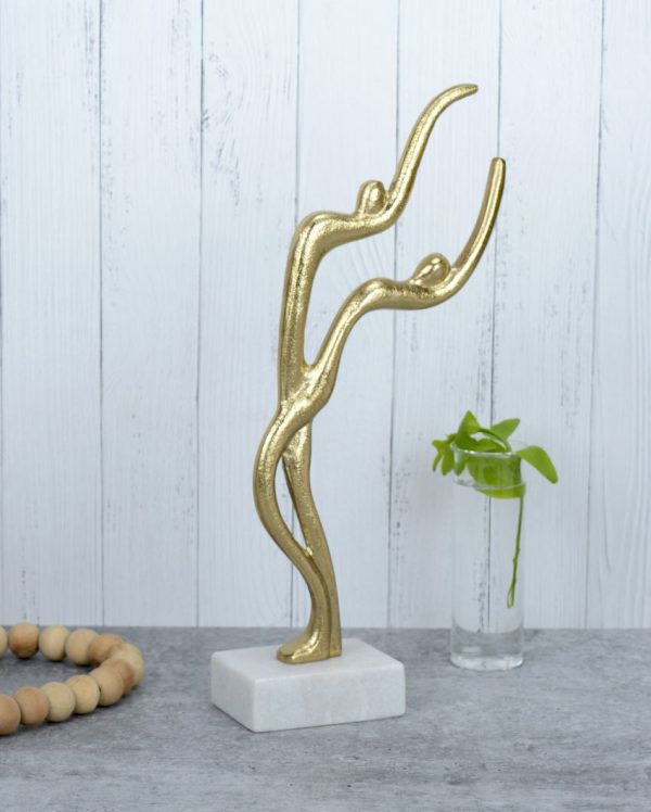 Wave Crest Dancing Gold Couple Decor Figurine | 8 x 3 x 16 inches Online Hot Sale