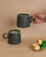 Black Glazed Studio Pottery Mugs | 450ml | Set Of 2 Online Hot Sale