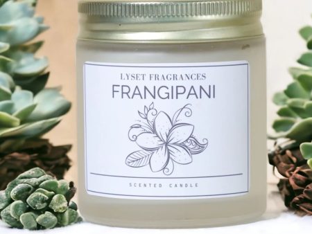 Frangipani Glass Jar Scented Candle | 8.89 x 7.62 cm   3.5 x 3 inches Sale