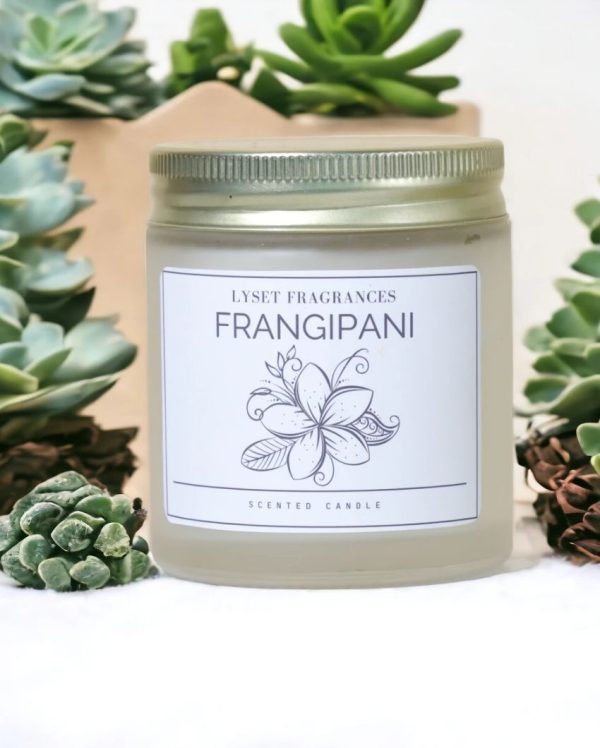 Frangipani Glass Jar Scented Candle | 8.89 x 7.62 cm   3.5 x 3 inches Sale