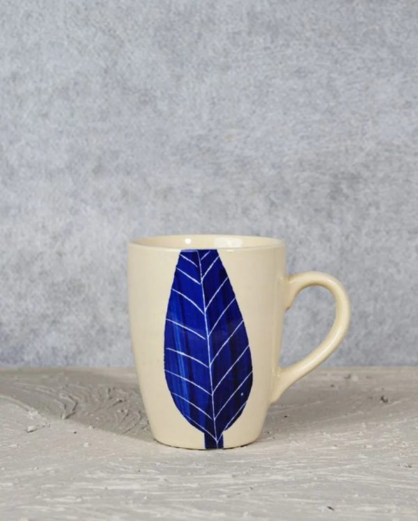 Blue Leaf Coffee Ceramic Mugs | Set of 2 | 260 ml Online