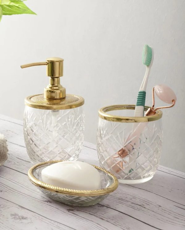 Astrid Crystal Cut Bathroom Set on Sale