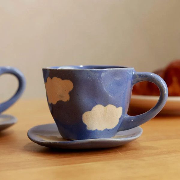 Cloud Mug With Saucer | Set of 2 For Cheap