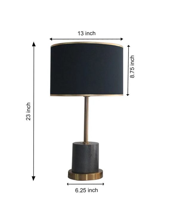 Antique Dark Finish Metal Table Lamp With Marble Base Design Online