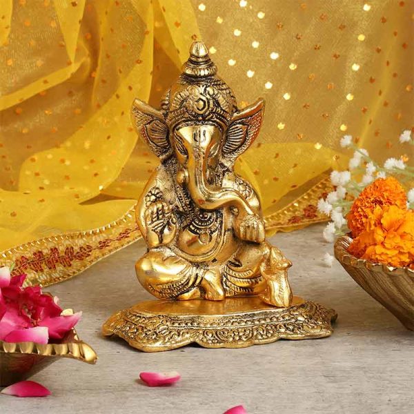 Lord Ganesha Idol Metal Showpiece For Cheap