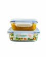 Basic Design Oblong Glass Containers With Air Tight Lid | Microwave Safe | Set Of 2 Hot on Sale