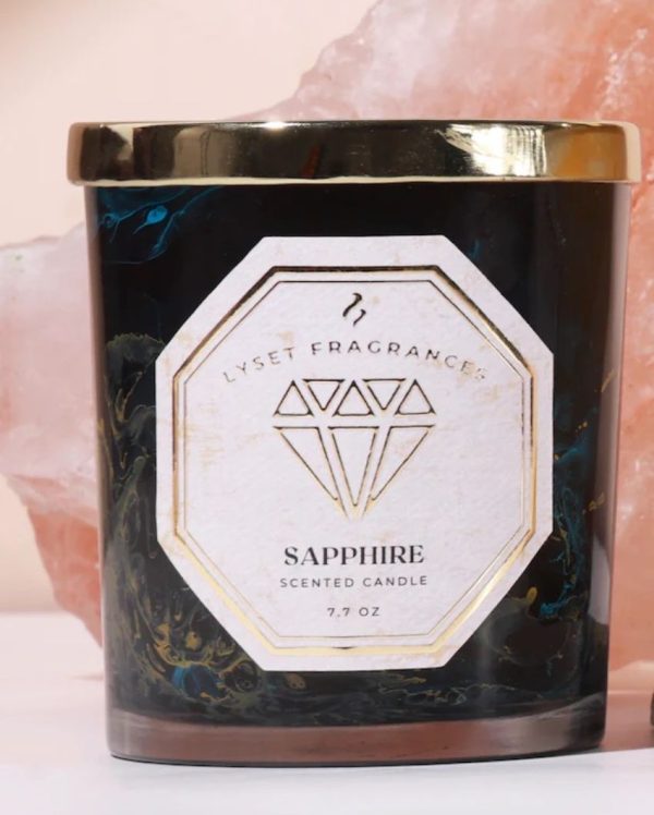 Sapphire Glass Jar Scented Candle | 7.6 x 10.2 cm   3 x 4 inches For Sale