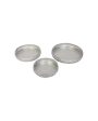 Round Etching Silver Iron Trays | Silver | Set Of 3 Hot on Sale