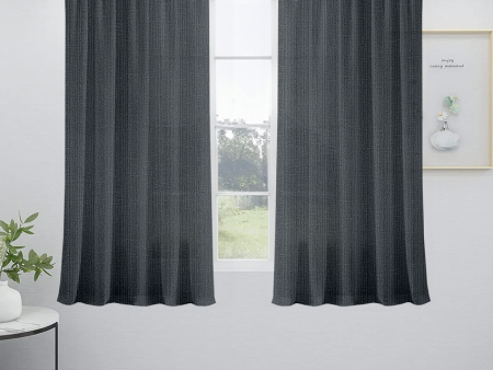 Black Linen Sheer Curtains | Set of 2 For Sale