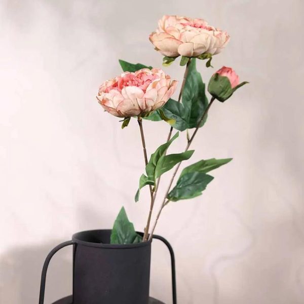 Autumne Peony Hd Artificial Flowers | Set Of 2 | 2.5 feet | Vase Not Included Sale