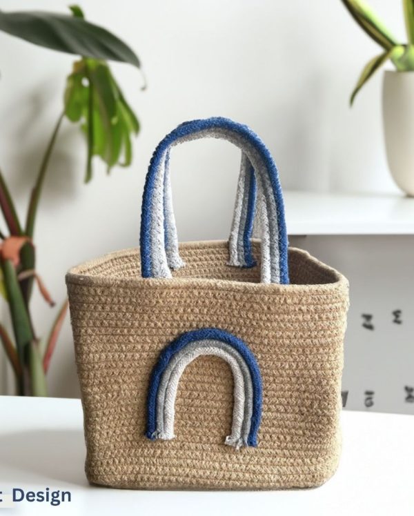 Jute Rainbow Handbag | 10 x 7 x 5 inches Online Hot Sale