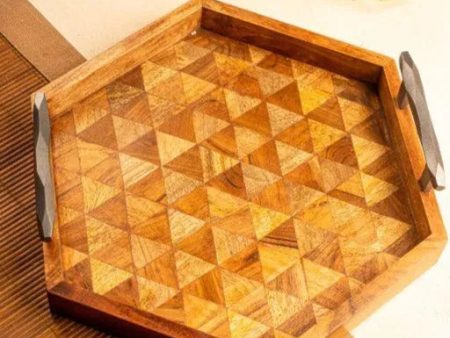 Mosaic Pattern Wooden Tray Discount