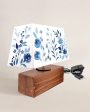 Rectangle Shaped Blue Monochrome Shaded Cotton Table Lamp | Blue on Sale