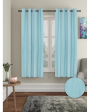 Sky Blue Blackout Emboss Curtains | Set of 2 Online Hot Sale