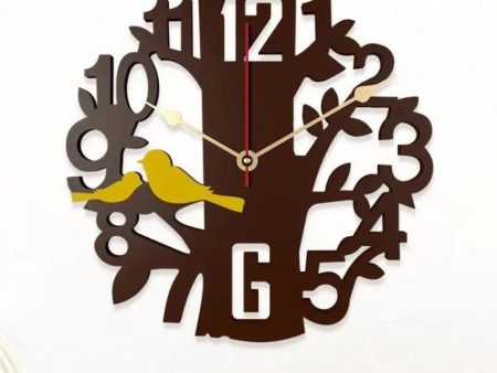 Avian Serenity Wooden Wall Clock Bird Amidst the Branches Fashion