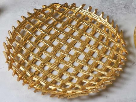 Round Aluminium Serving Tray | Gold | 8 inches Fashion