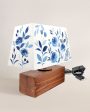 Rectangle Shaped Blue Monochrome Shaded Cotton Table Lamp | Blue on Sale