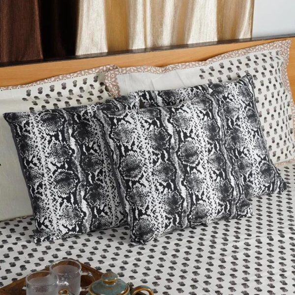 Black Dual Tone Colored Cotton Cushion Covers | Set of 5 | 16 x 16 inches Sale