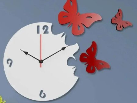 Wonderful Wall Clock With Butterfly For Discount