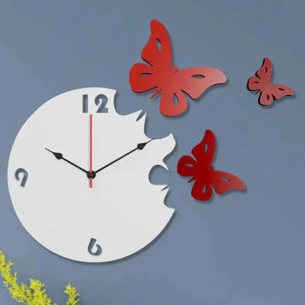 Wonderful Wall Clock With Butterfly For Discount